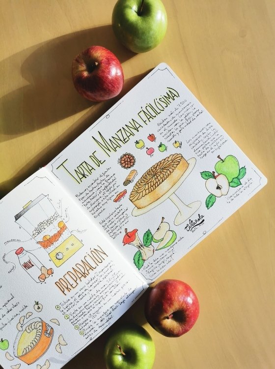 La Tarta de Manzana Facilísima Ilustración de La Carañola