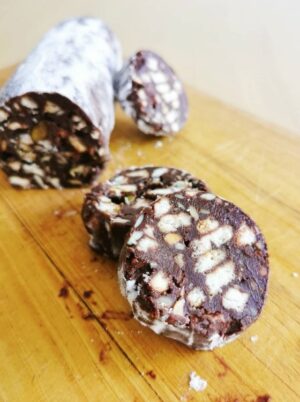 Salami de Chocolate y galletas Caledonia La Carañola Rulo Trufa