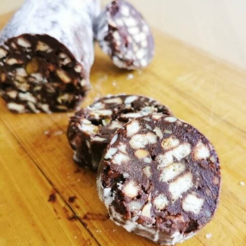 Salami de Chocolate y galletas Caledonia La Carañola Rulo Trufa