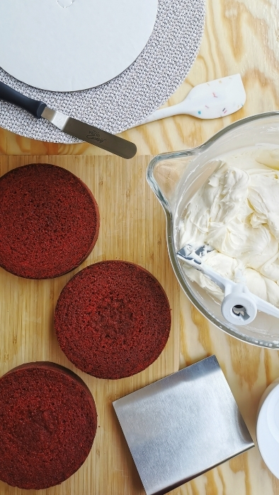 Galería Bricomanía Montaje Pastel Red Velvet Torta Tarta Cake con Frosting de Queso Crema La Carañola
