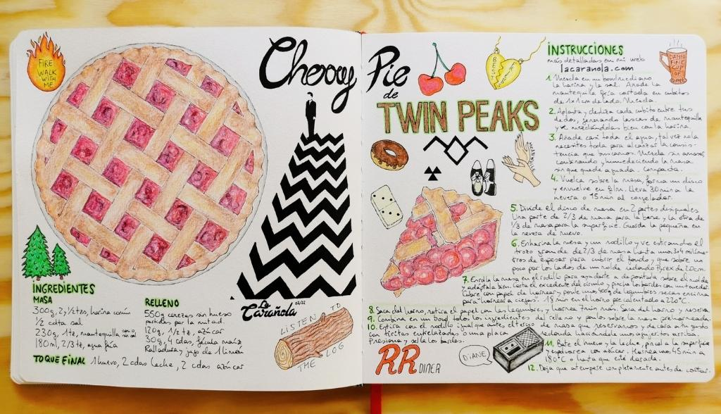 Cherry Pie de Cereza de Twin Peaks Pay Tarta La Carañola Ilustración Illustration David Lynch