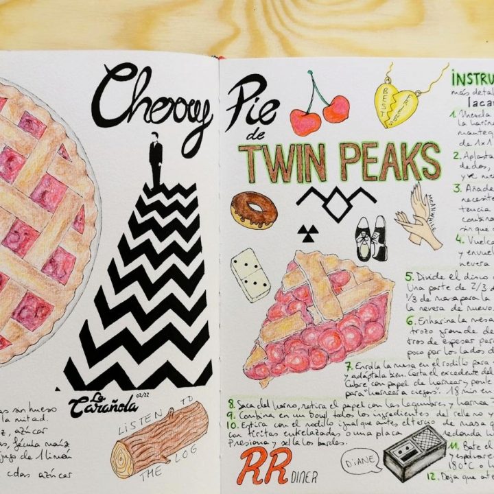 Cherry Pie de Cereza de Twin Peaks Pay Tarta Receta La Carañola Ilustración Illustration
