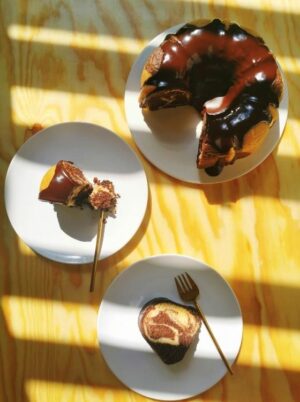 Bizcocho Pastel Marmolado Marmoleado de Chocolate y Vainilla Receta de La Carañola con Baking Alquemy