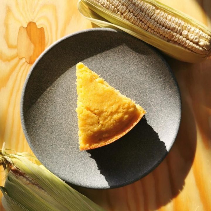 Pan Pastel de Elote Maíz Corn Bread Ficha Receta La Carañola con Baking Alquemy