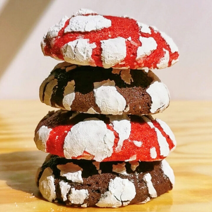 Galletas Craqueladas Crinkle Cookies Chocolate y Red Velvet Navidad Azúcar Receta de La Carañola