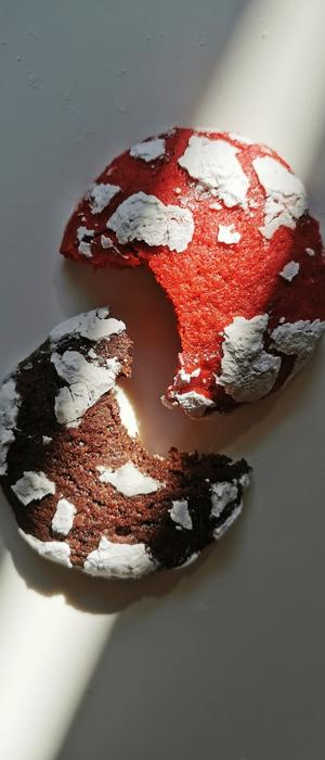 Galletas Craqueladas Crinkle Cookies Chocolate y Red Velvet Navidad Azúcar Receta de La Carañola Mordisco