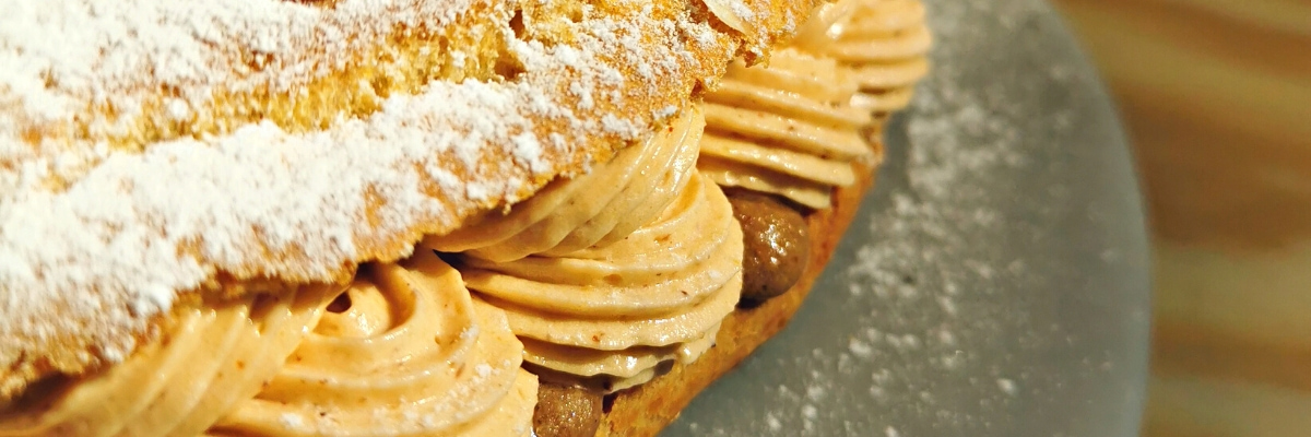 París Brest pasta masa choux crema mousseline muselina praliné avellana almendra receta francesa tradicional Carañola