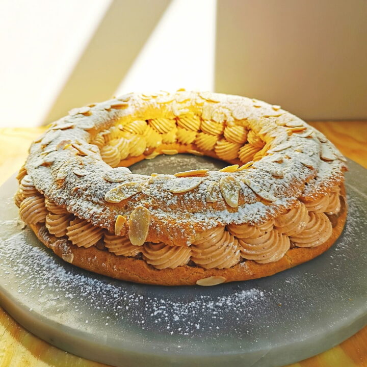 París Brest pasta masa choux crema mousseline muselina praliné avellana almendra receta tradicional Carañola