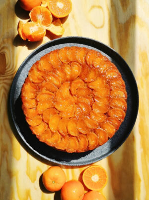 Pastel Volteado de Mandarina Clementina y Caramelo Upside Down Cake Receta La Carañola