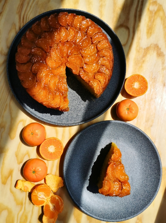 Pastel Volteado de Mandarina y Caramelo Upside Down Cake Receta La Carañola