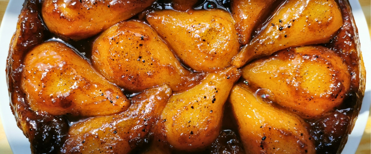 Tarta Tarte Tatin de Peras Francesa Volteado Receta de La Carañola
