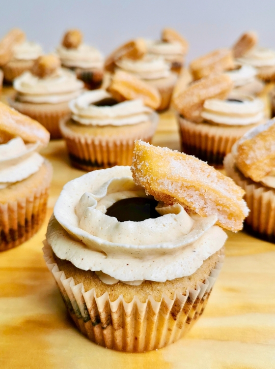 Cupcakes de Churro con chocolate Receta La Carañola