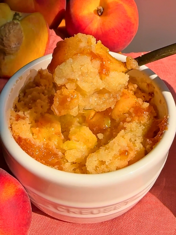 Cobbler de Durazno Peach Melocotón Receta La Carañola