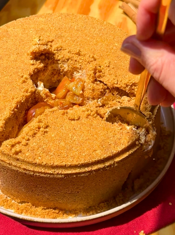Cheesecake Volteado de Manzana Receta La Carañola