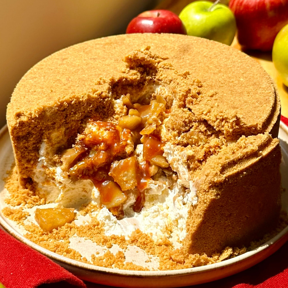 Cheesecake Volteado de Manzana Receta de La Carañola